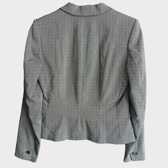 H&M Womens Size 6 One Button Blazer Black Tweed - Picture 2 of 6